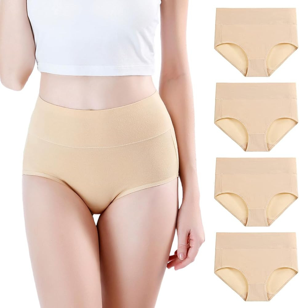 wirarpa Women's Modal Underwear Soft High Waist Briefs Ladies Panties 4 Pack | Amazon (US)