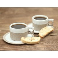 Handmade Ceramic Espresso Cups With Saucers Coffee Lover Gift | Etsy (US)