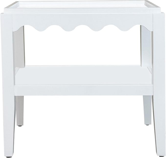 Carolina Chair & Table Rectangular Side Table, Mango Wood, Decorative Scallop Edge, 17L x 28W x 2... | Amazon (US)