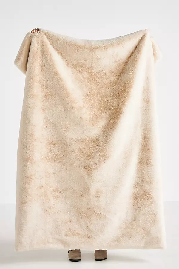 The Sophie Faux-Fur Throw Blanket | Anthropologie (US)