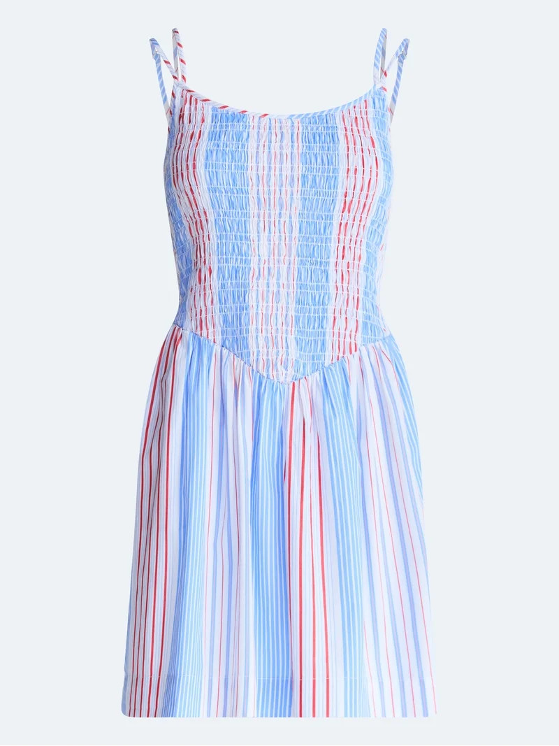 Free Assembly Women's Sleeveless Smocked Cotton Mini Dress, Sizes XS-XXL | Walmart (US)