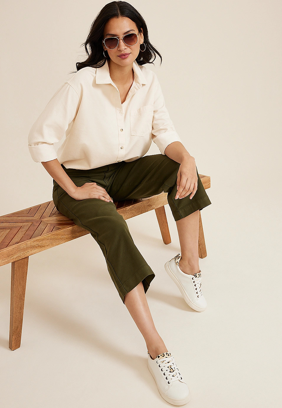 90s Prep Relaxed Utility Button Up Shirt | Maurices