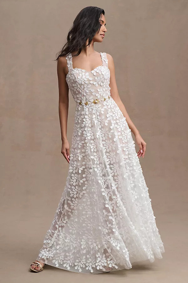 Anabel Sweetheart Embroidered Gown | Anthropologie (US)