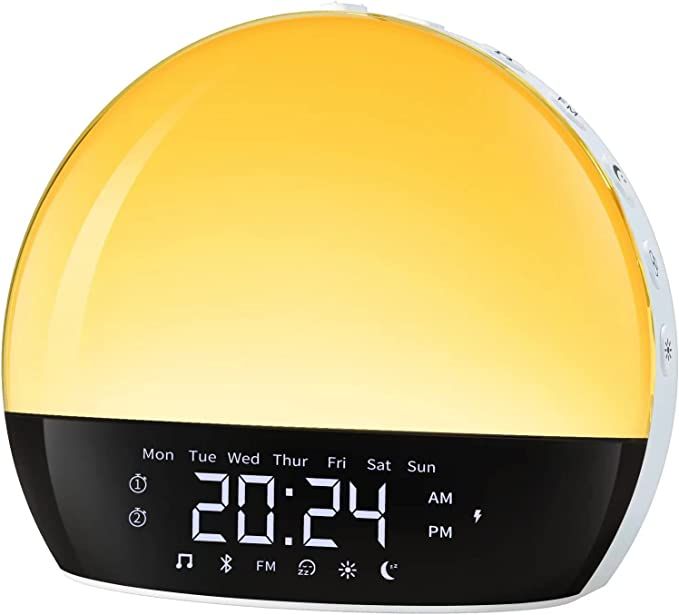 Sunrise Alarm Clock, Bluetooth Speaker Sound Machine, Sunrise and Sunset Simulation, Snooze, Dual... | Amazon (US)