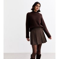 Women's Dark Brown Pleated Mini Skirt New Look | New Look (UK)