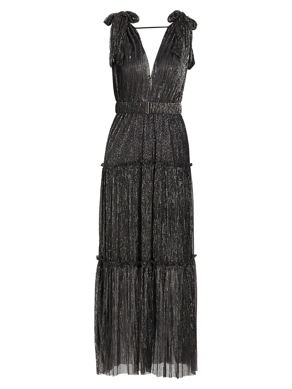 Helena Belted Metallic Midi-Dress | Saks Fifth Avenue