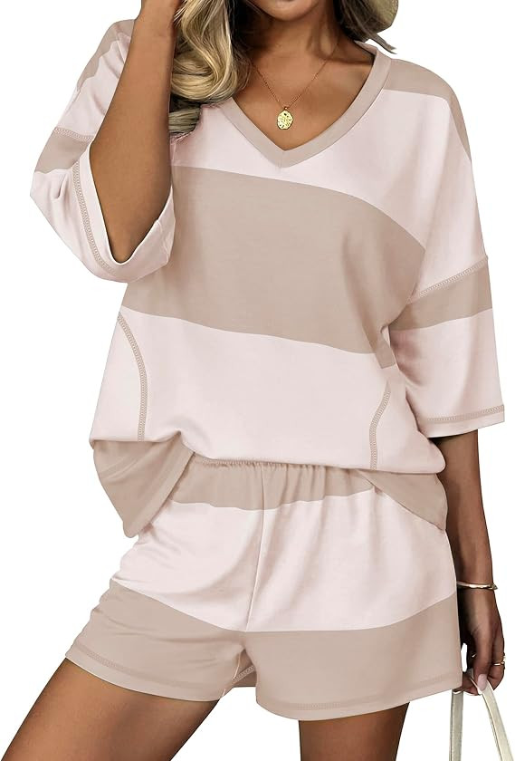 Ekouaer Two Piece Sets for Women Summer Lounge Short Set Matching Clothing | Amazon (US)