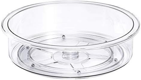 Slideep 9.8'' Round Lazy Susan Rotating Turntable Food Storage Container for Cabinet, Pantry, Ref... | Amazon (US)