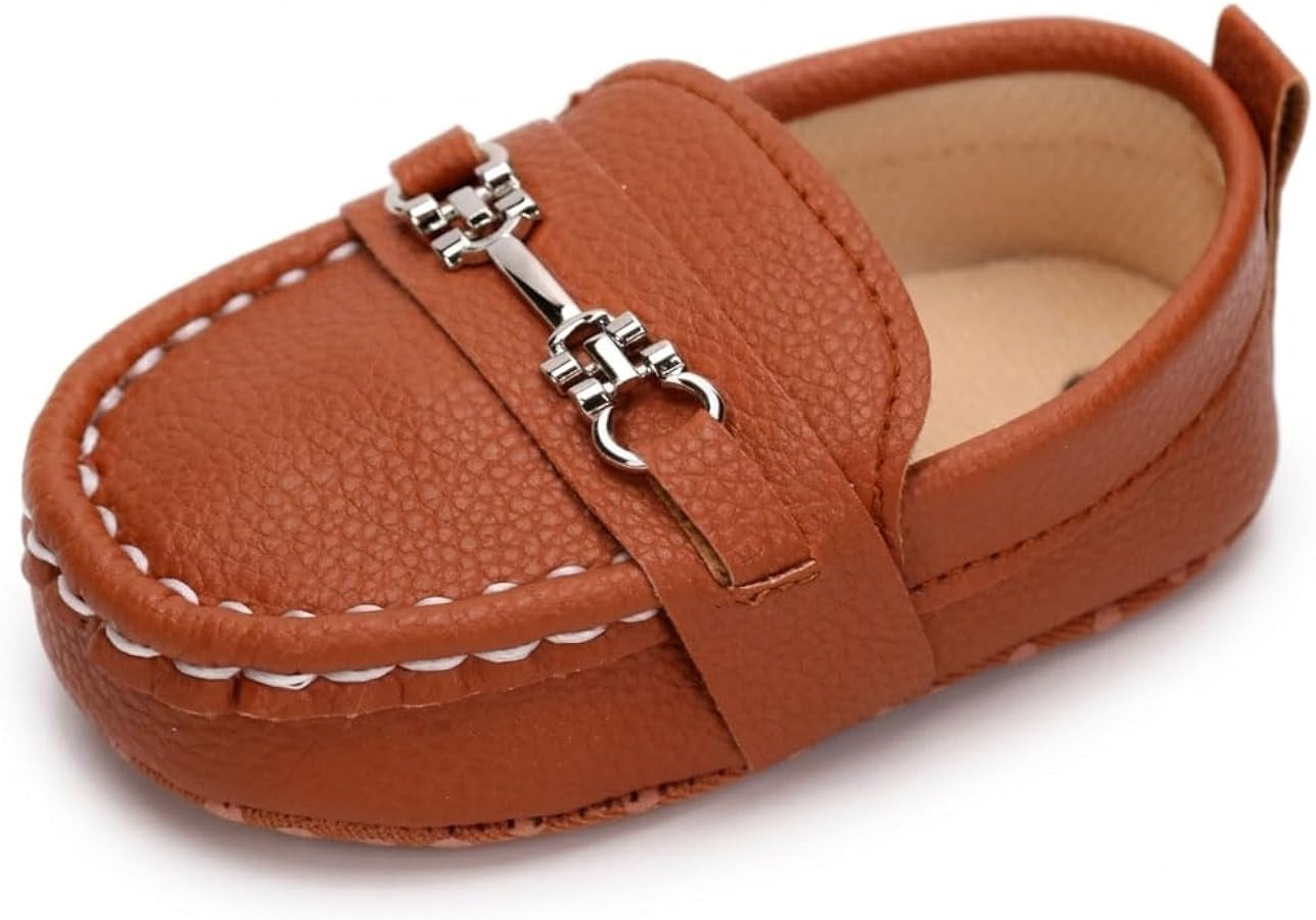 Amazon.com | LONSOEN Infant Shoes Boys Loafers Baby Girls Crib Moccasins Classic Synthetic Leathe... | Amazon (US)