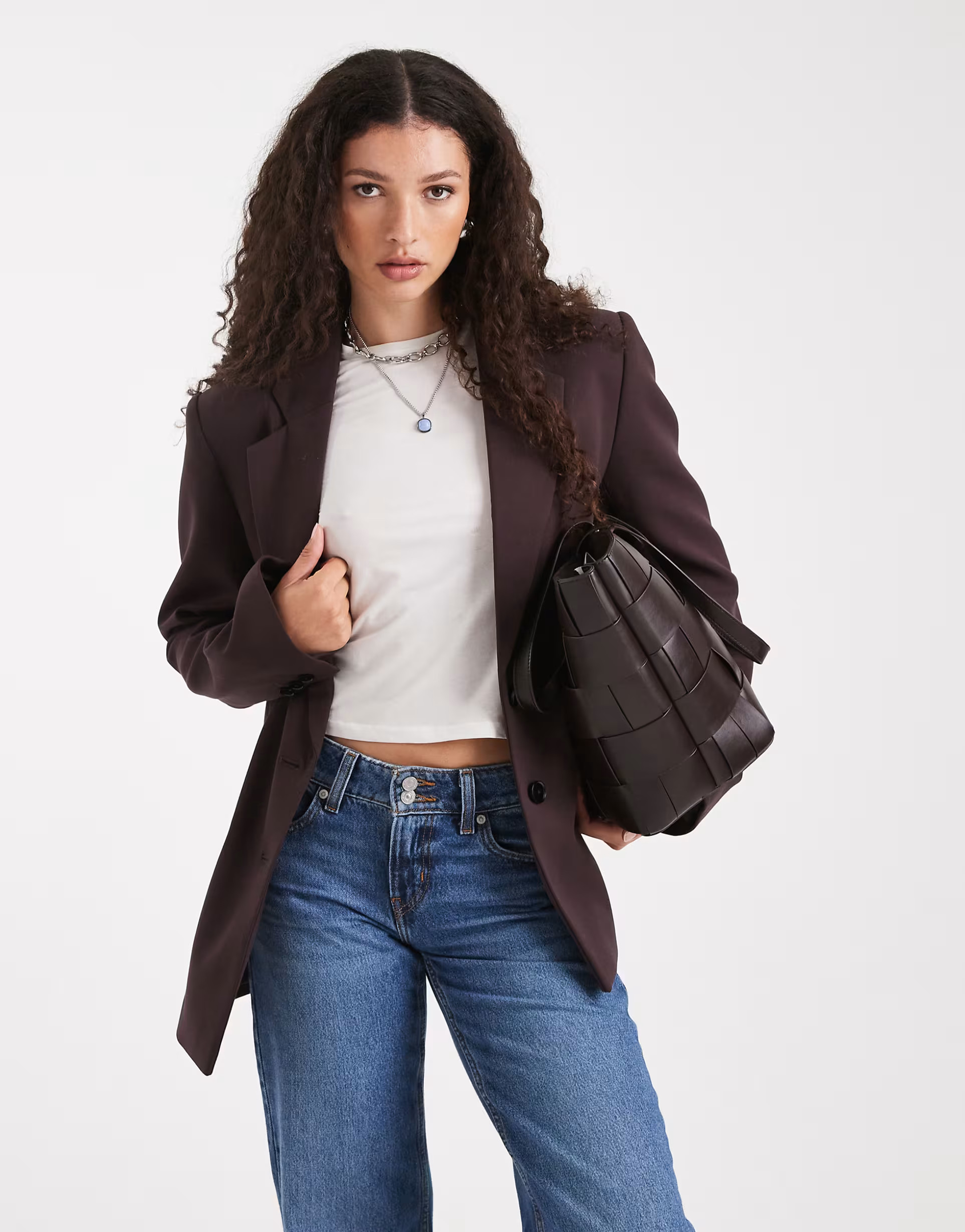 ASOS DESIGN tailored grandad blazer in chocolate | ASOS | ASOS (Global)