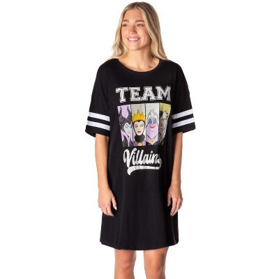 Intimo Disney Villains Womens' Ursula Maleficent Nightgown Pajama Shirt Dress (Small) Black | Target