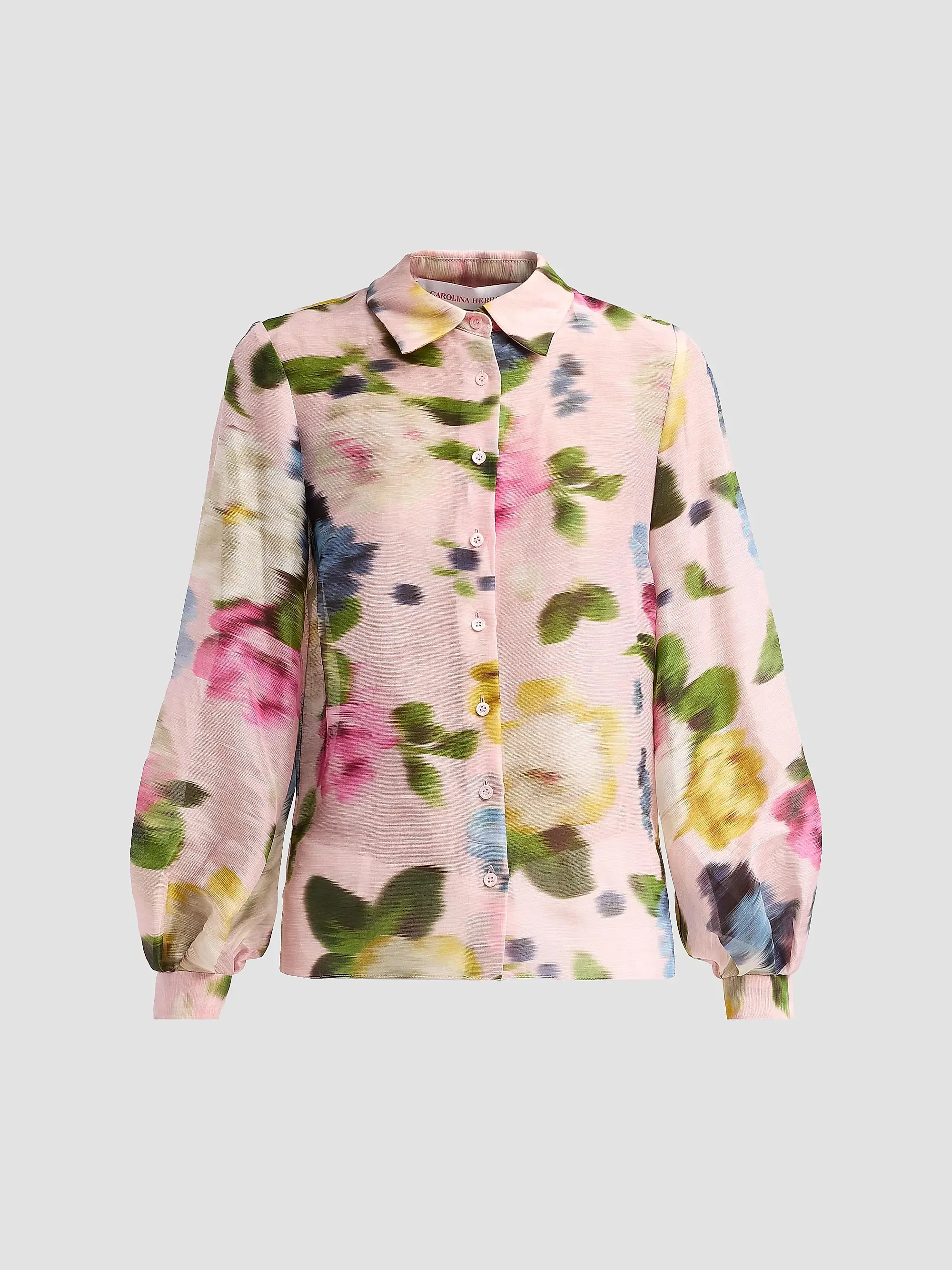 Isabella Blurred Floral Linen-Silk Shirt | Saks Fifth Avenue