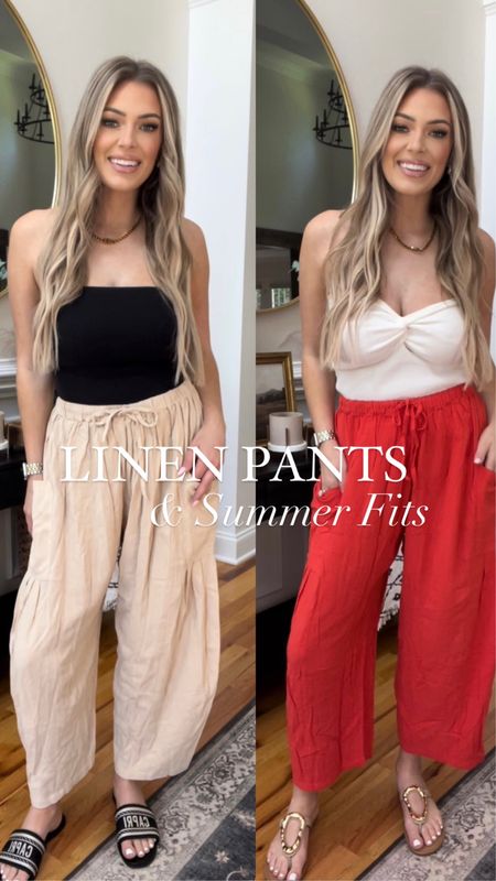 Loving these linen pants and over all look! 🫶🏻🤍

#LTKFindsUnder50 #LTKStyleTip #LTKSaleAlert