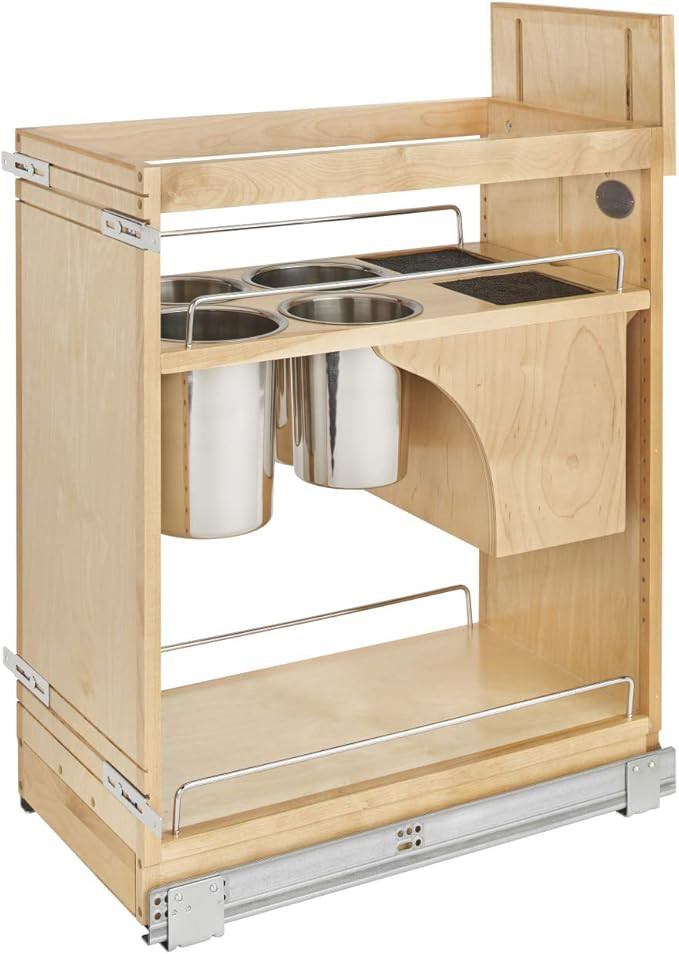 Rev-A-Shelf 11 in Base Cabinet Organizer w/Knife Block w/Soft-Close | Amazon (US)