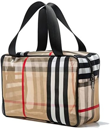 CheeseandU PVC Stripe Cosmetic Bag Waterproof Zipper Makeup Bag Multifunctional Large Capacity Me... | Amazon (US)