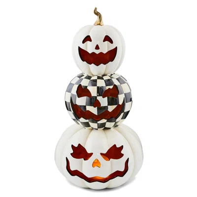 Courtly Check Stacked Illuminated Pumpkins | Wayfair North America