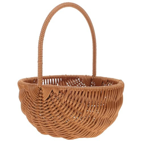 SEWACC Wicker Basket with Handle Weaving Easter Basket Flower Girl Picnic for Home Party Wedding Decor | Amazon (US)