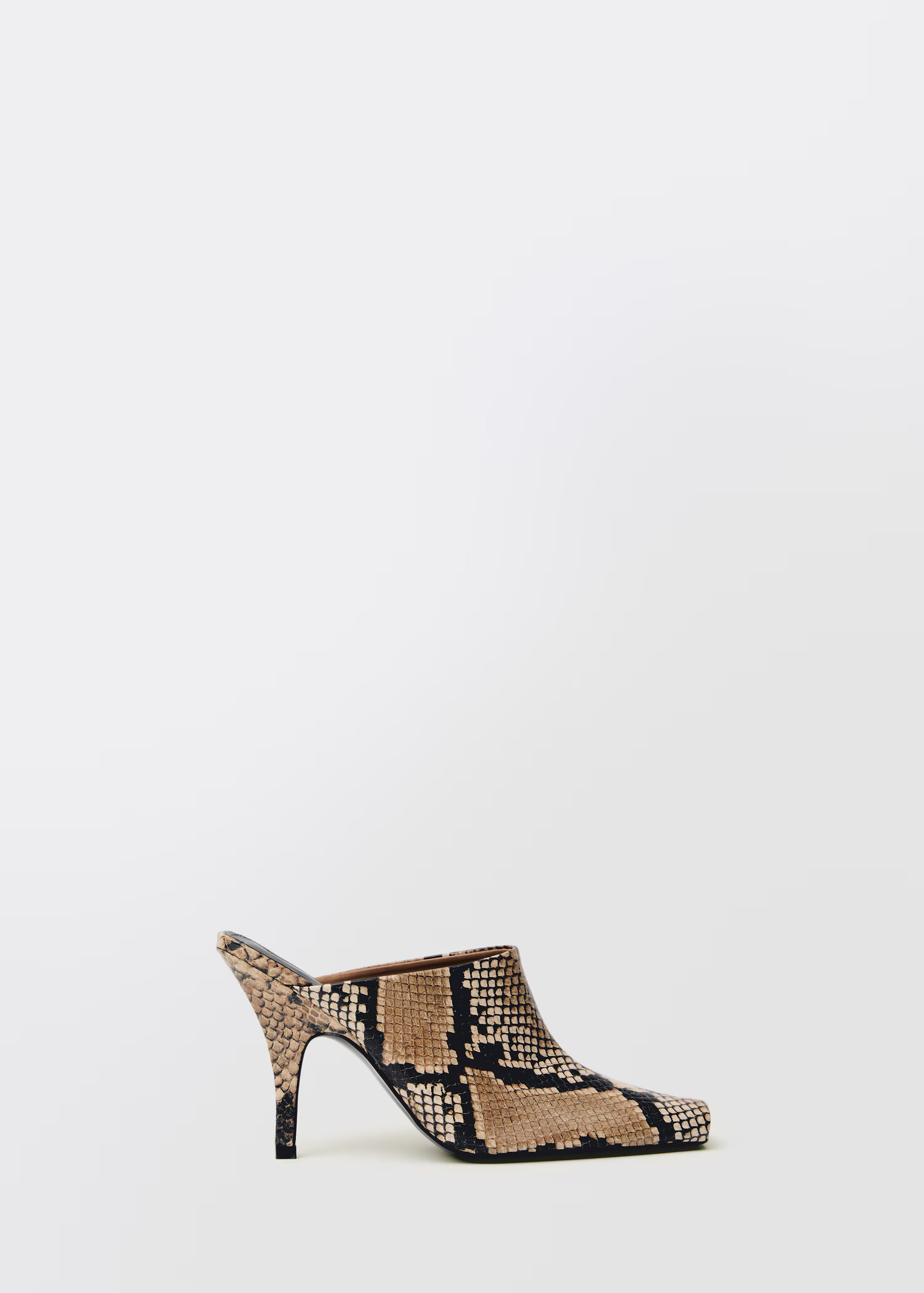 Animal-print open-back leather heeled shoes - Women | MANGO USA | Mango (US/MX/AU)