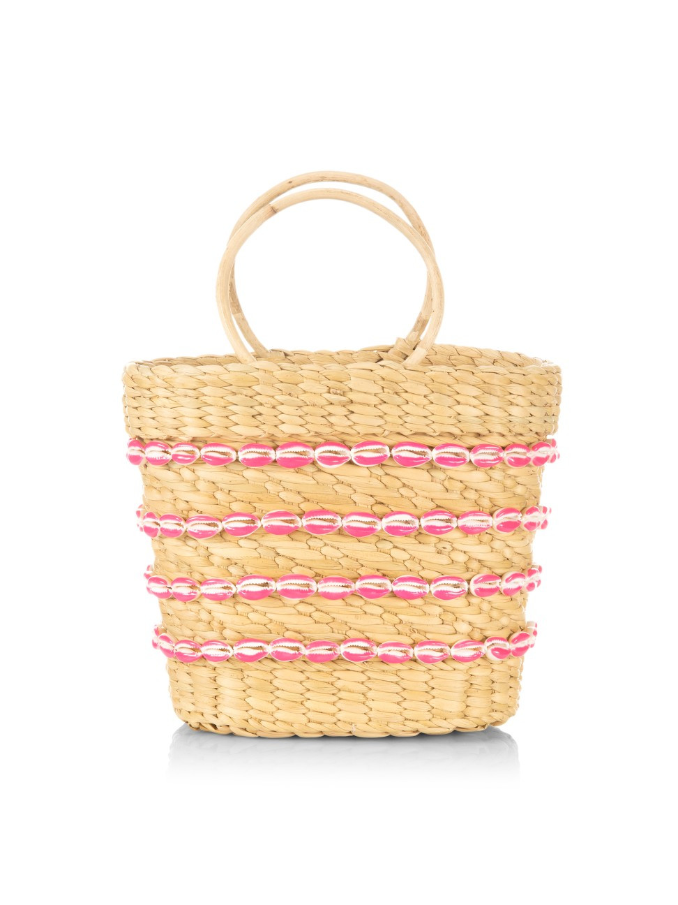 Poolside Women's Mini Mak Shell-Embellished Straw Tote - Natural Pink | Saks Fifth Avenue