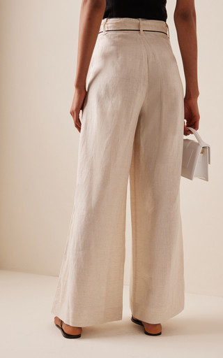 Eris Pleated Linen Wide-Leg Pants | Moda Operandi (Global)