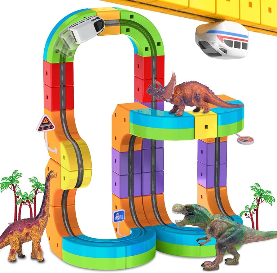 Electric Train Set with 3D Magic Flexible Race Tracks for Kids, Race Car Track Easy to Detach and... | Amazon (US)