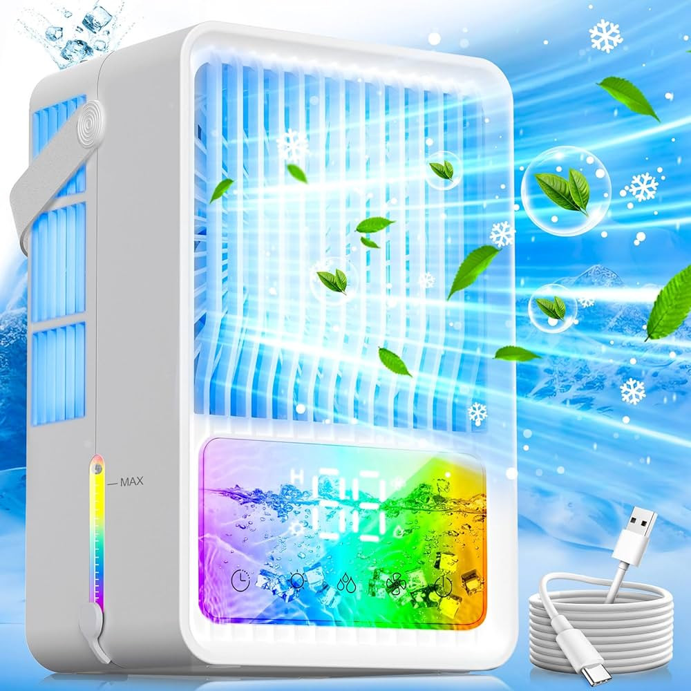 Amazon.com: Portable Air Conditioners, Mini AC, 3 Speeds 600ML Water Tank Room Evaporative Air Co... | Amazon (US)