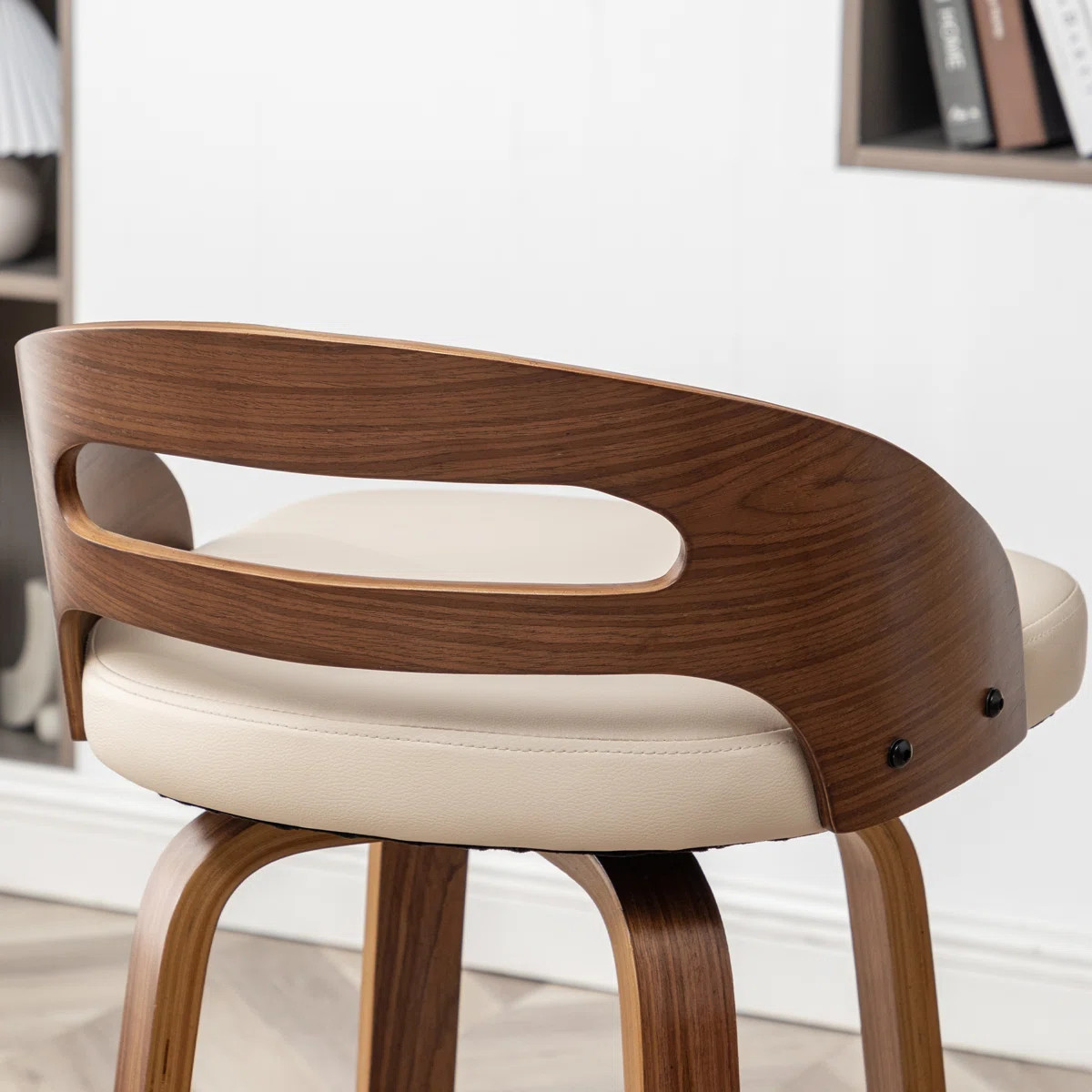 Mahtab Swivel Faux Leather Low Back Bar Stools  (Set of 2) | Wayfair North America