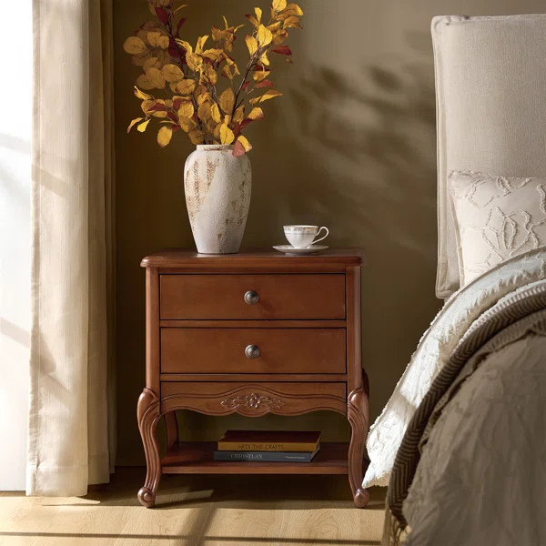 Evars Traditional 3-Drawer Fully Assembled Nightstand with Hidden Drawer and Built-In Power Outle... | Wayfair North America