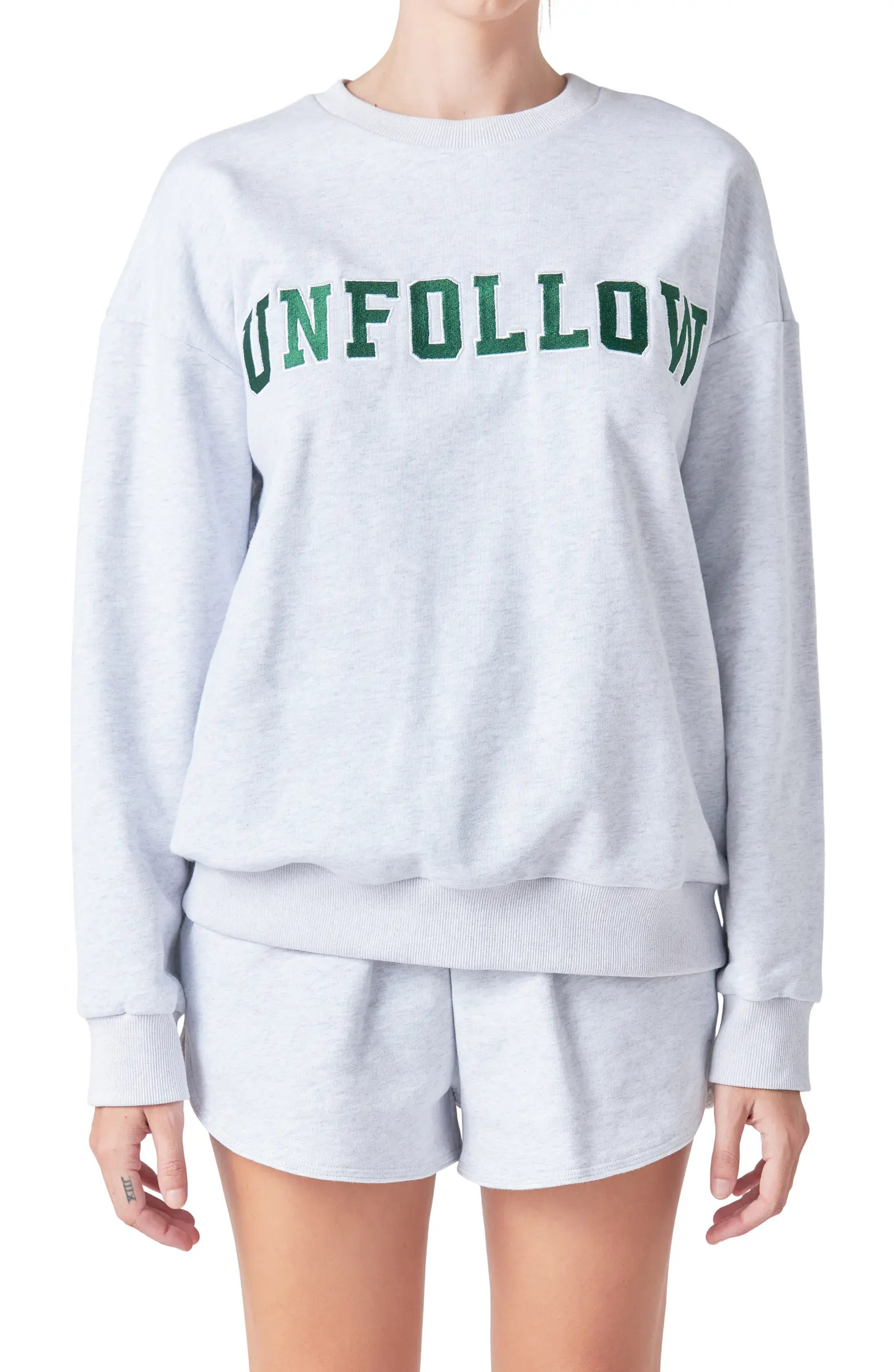 Unfollow Appliqué Graphic Sweatshirt | Nordstrom