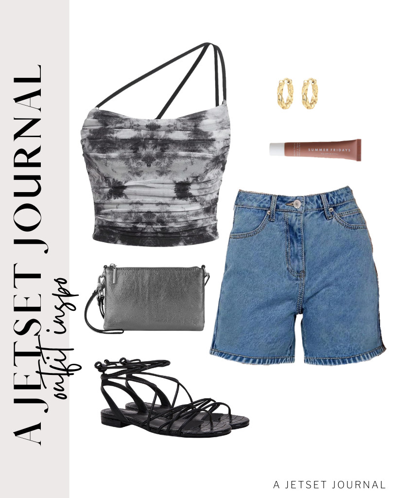 We are loving this combination of a black ruched cami top from Floerns and denim shorts from SANMM. It is a stylish fit that you can style with Ermonn lace-up flat sandals and chunky huggie earrings. Grab The Sak Vita wristlet purse for this fit and finish the look with Summer Fridays Lip Butter Balm.

#LTKSeasonal #LTKSaleAlert #LTKTravel
 

 