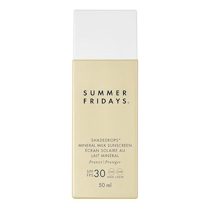 Summer Fridays ShadeDrops Broad Spectrum SPF 30 Mineral Milk Sunscreen with Zinc Oxide, Squalane,... | Amazon (US)