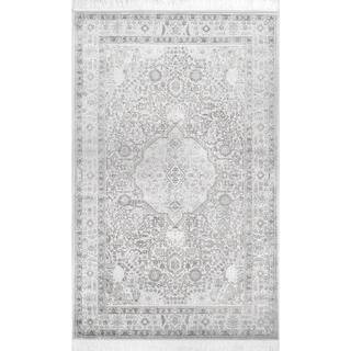 nuLOOM Amerie Vintage Medallion Silver 6 ft. x 9 ft.  Area Rug-DCRS06A-609 - The Home Depot | The Home Depot