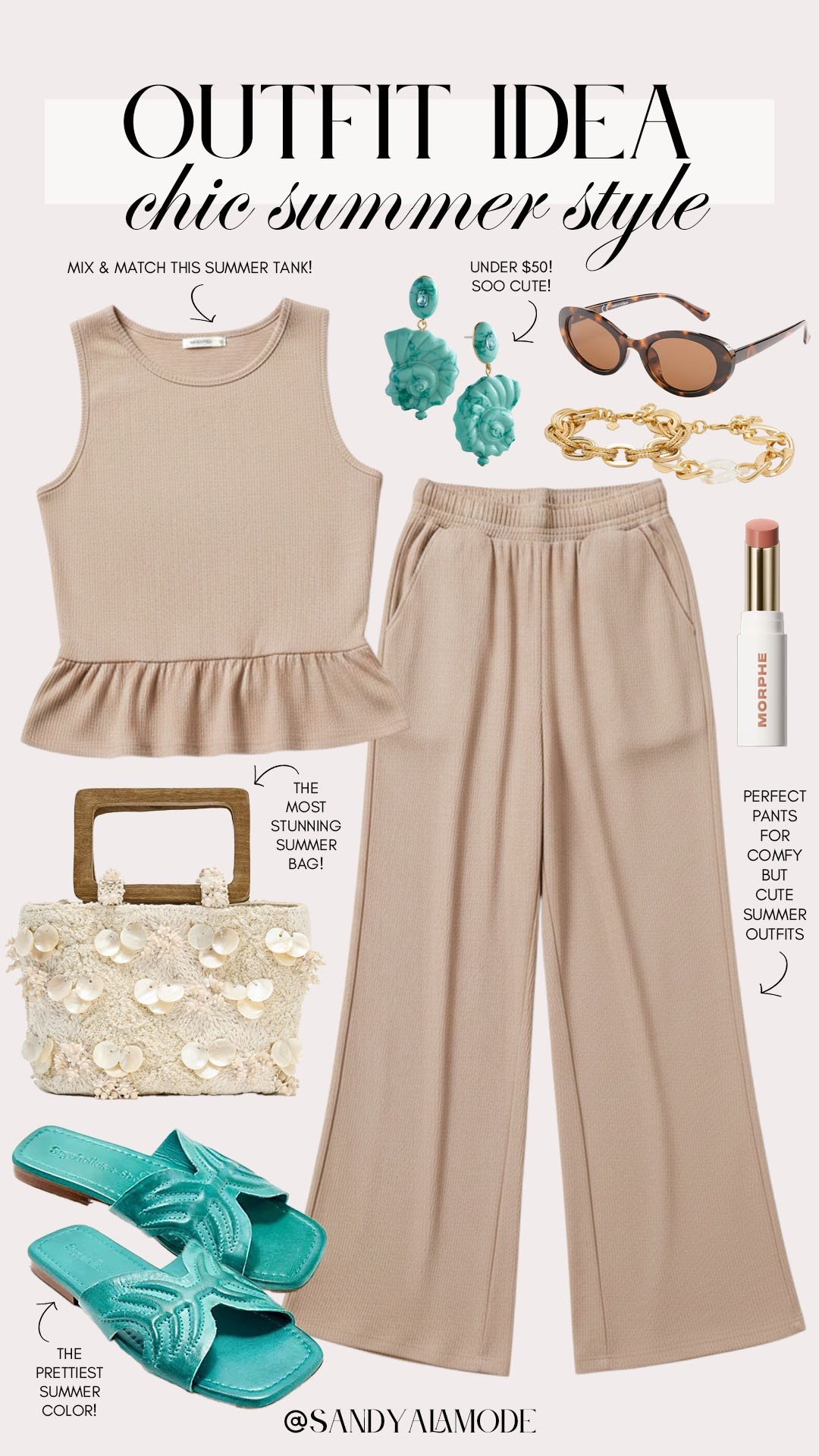 Trendy summer style. Summer OOTD. Amazon fashion. Amazon summer matching set. Tan and turquoise summer outfit idea. BaubleBar turquoise shell earrings. Zara summer handbag.

#LTKootd #LTKSeasonal #LTKgrwm