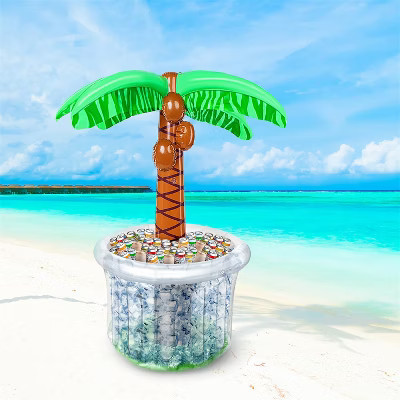 Joyfy 60" Inflatable Palm Tree Cooler, Summer Outdoor Drink  Cooler for Picnic Beach Pool, Beach Theme Party Pool Decor | Target
