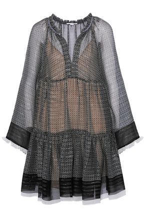 Metallic silk-blend chiffon mini dress | The Outnet Global