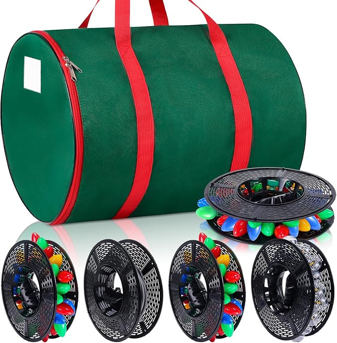 Christmas Light Storage Bag - Tear Proof 600D Oxford Fabric/Internal PVC Material with Reinforced... | Amazon (US)