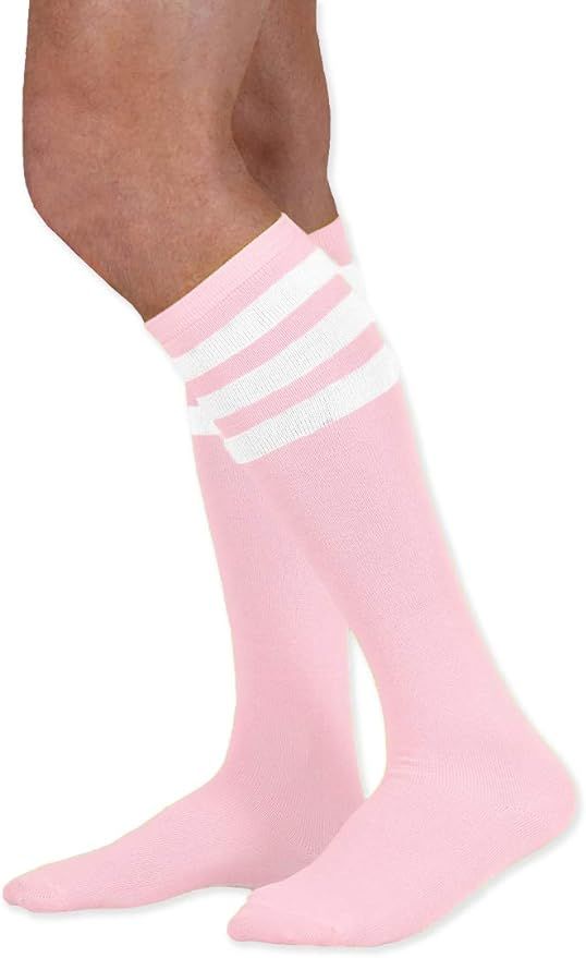 Colored Knee High Tube Socks with Colored Stripes | Amazon (US)