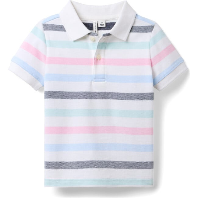 Janie and Jack | The Classic Striped Pique Polo Shirt (Multicolor, Size 12-18M) | Maisonette | Maisonette