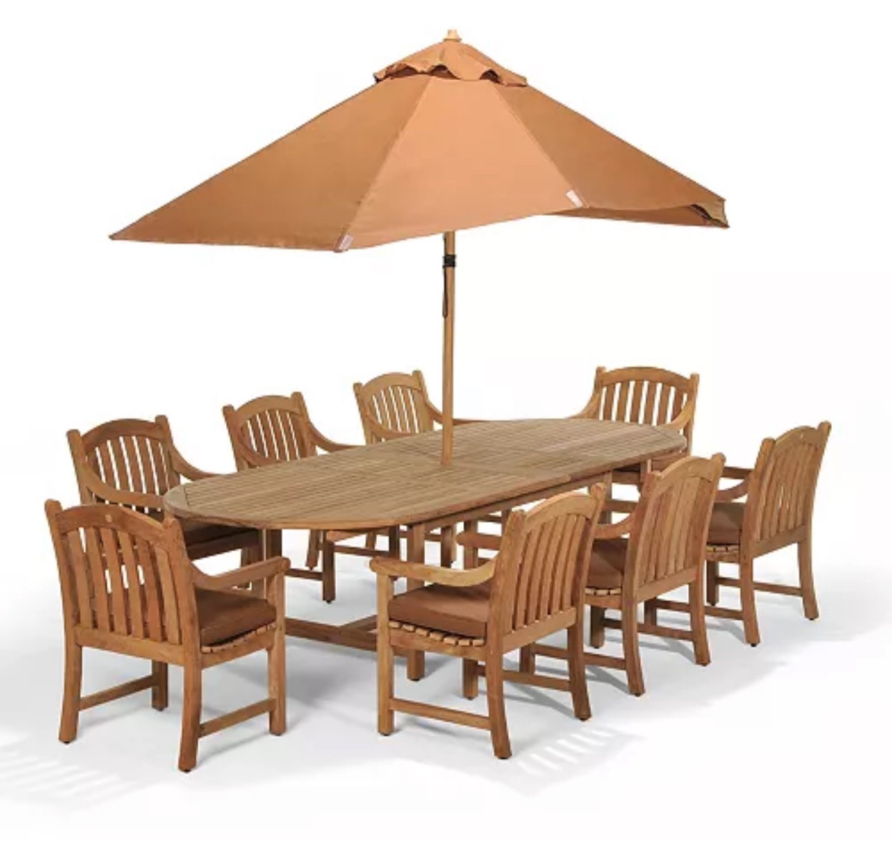 Furniture
Bristol Outdoor Teak 9-Pc. Dining Set (118" x 47" Dining Table and 8 Dining Chairs

#LTKHome #LTKSeasonal