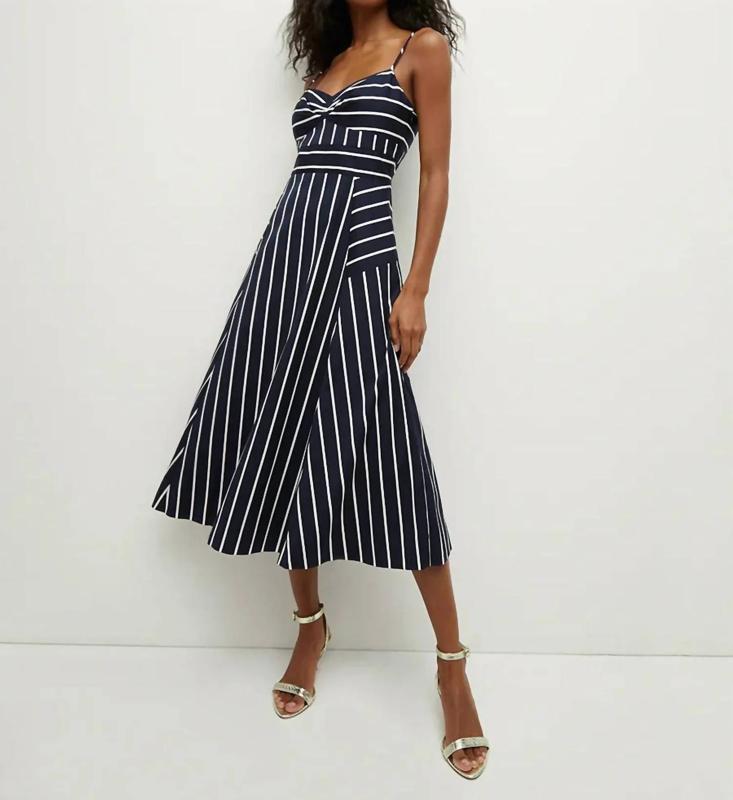 Blige Dress In Navy White Stripe | Shop Simon