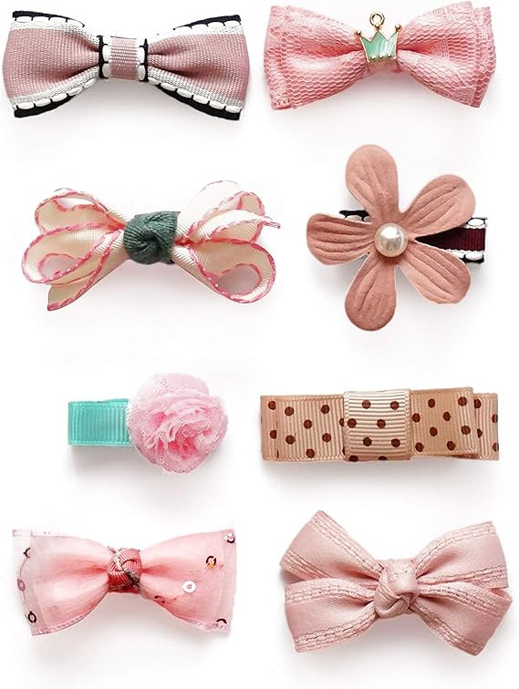 Belle Beau Baby Girls Hair Bows, Hair Clips, Ribbon Lined Alligator Hair Clips | Amazon (US)