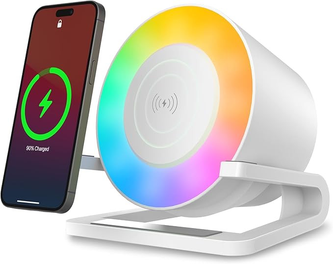 DTIDMI Night Light Bluetooth Speaker,Wireless Charger Stand LED Music Lamp,Color Changing Modern ... | Amazon (US)