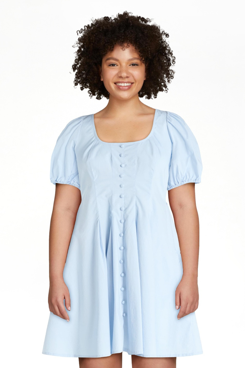 Scoop Women’s Pleated Mini Dress with Puff Sleeves, Sizes XS-XXL | Walmart (US)