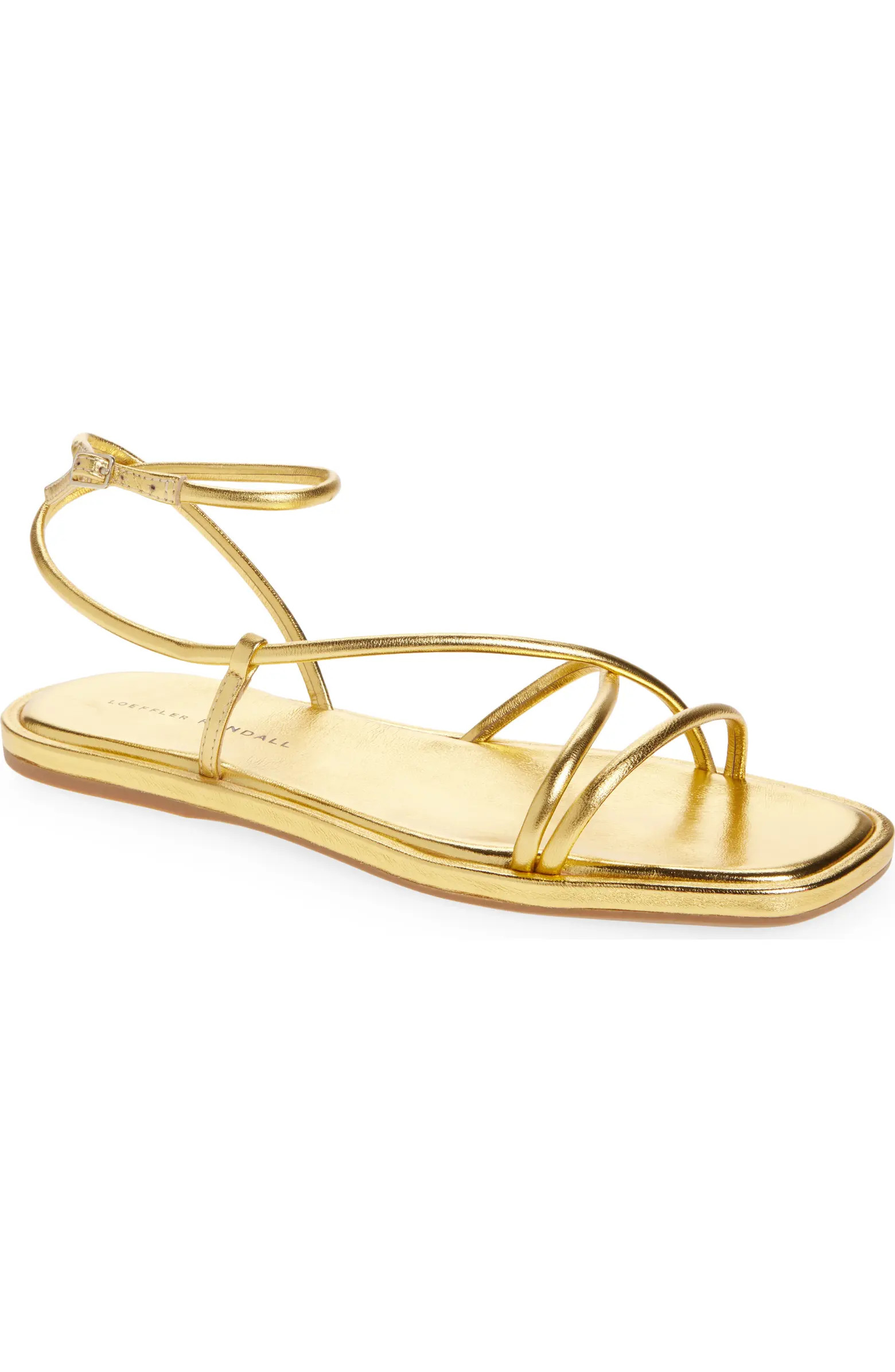 Loeffler Randall Noor Ankle Strap Metallic Sandal (Women) | Nordstrom | Nordstrom