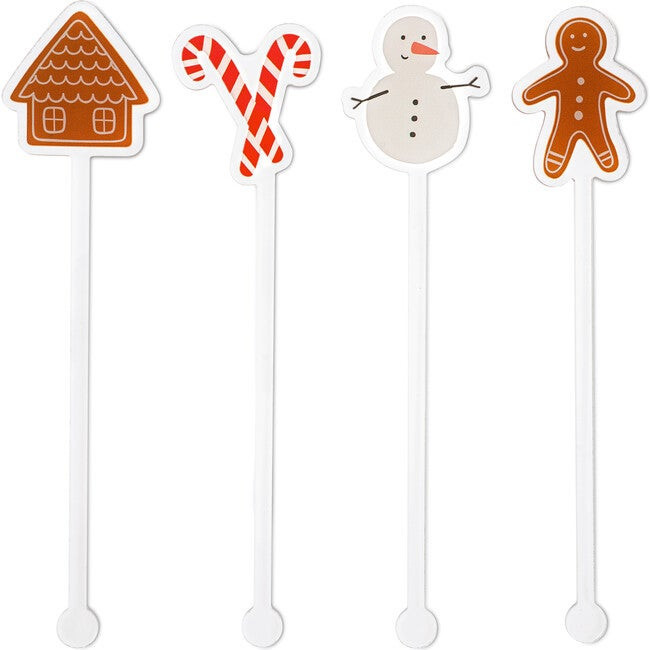 Merry and Bright Acrylic Drink Stirrers | Maisonette