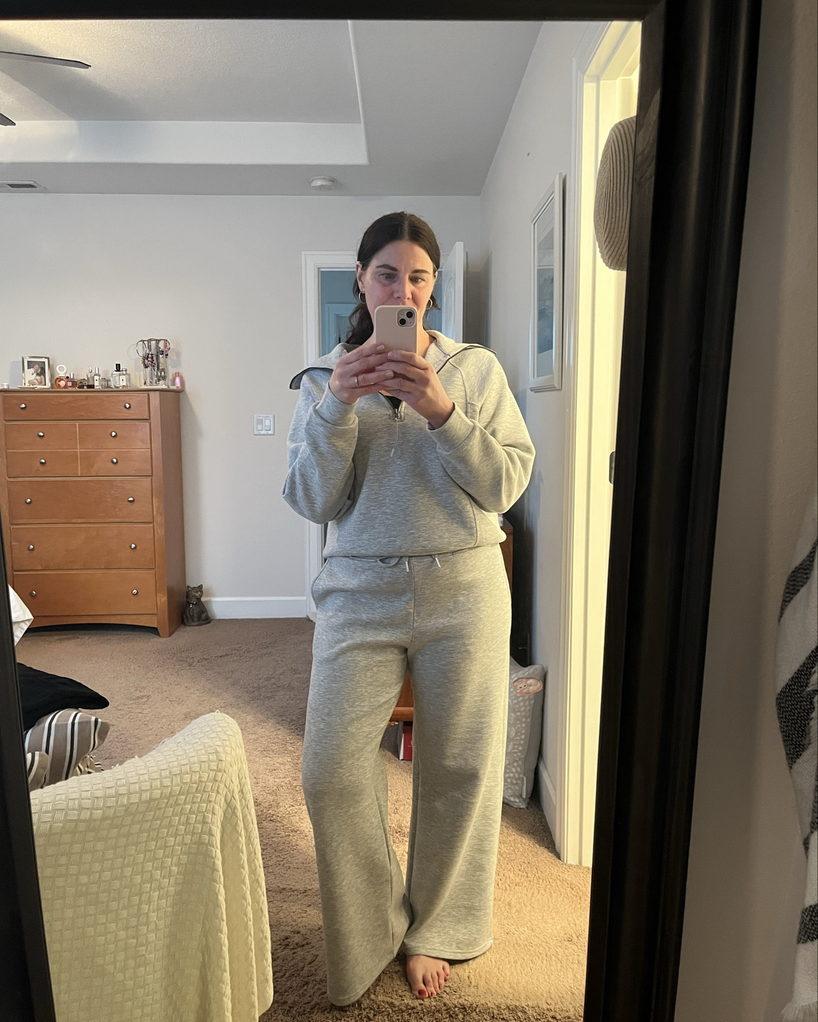 This Spanx dupe from Amazon is my new favorite 2 piece combo! The fabric is buttery soft, the top is super versatile (I can pair it with leggings) and the pants are so comfortable. I can wear this with sneakers or UGGs for a super cozy feel. Currently living in this heather grey set. ✨

#LTKootd #LTKHoliday #LTKGiftGuide