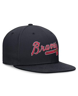 Men's Navy Atlanta Braves Evergreen Performance Fitted Hat | Macy's Canada