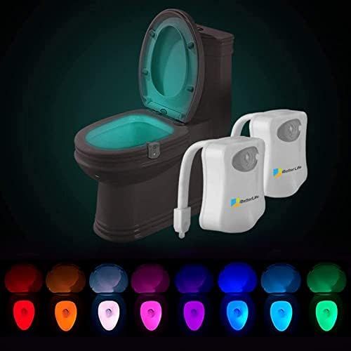 Toilet Light Motion Sensor 2Pack - iBetterLife The Original LED 8 Colors Toilet Bowl Night Light ... | Amazon (US)
