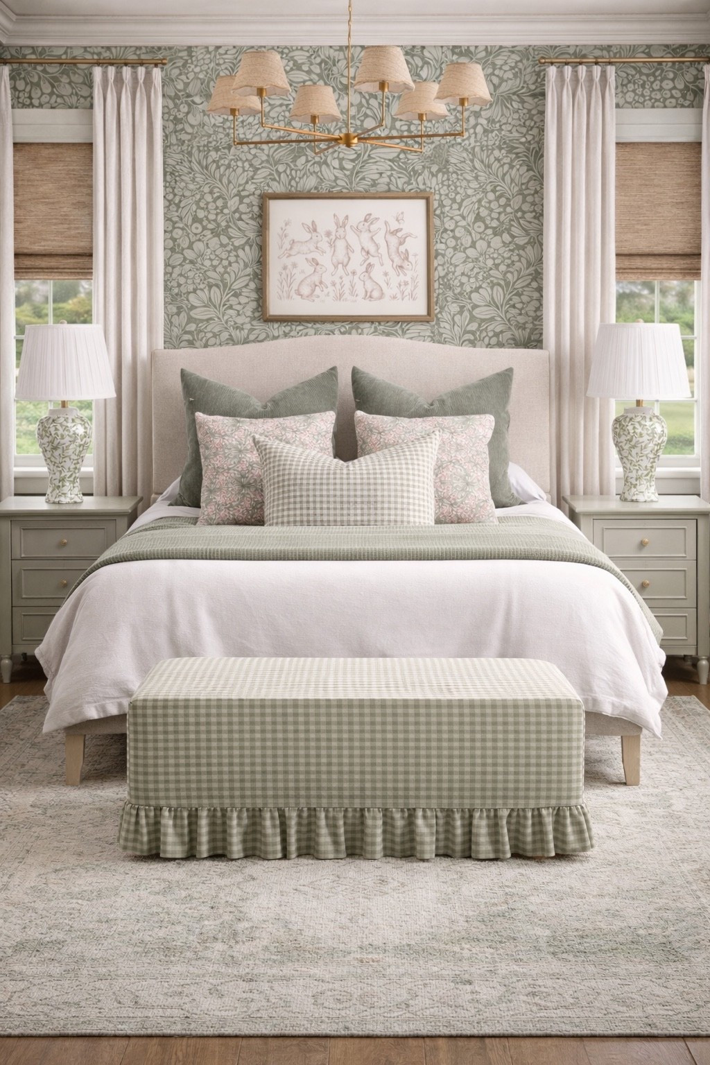 A green and ivory peaceful bedroom for the guests or girlies 

#bedroom #bed #homedecor #rug 

#LTKHome #LTKSaleAlert #LTKKids