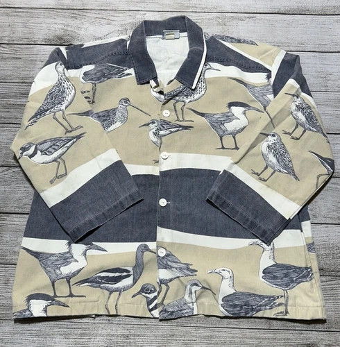 Vintage Denim MICHIGAN RAG CO JACKET L XL  All Over Print Beach Bird | eBay US